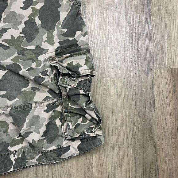 Aeropostale Cargo Shorts Mens 36 Green Camo Camouflage Multiple Pockets Cotton - Picture 3 of 13